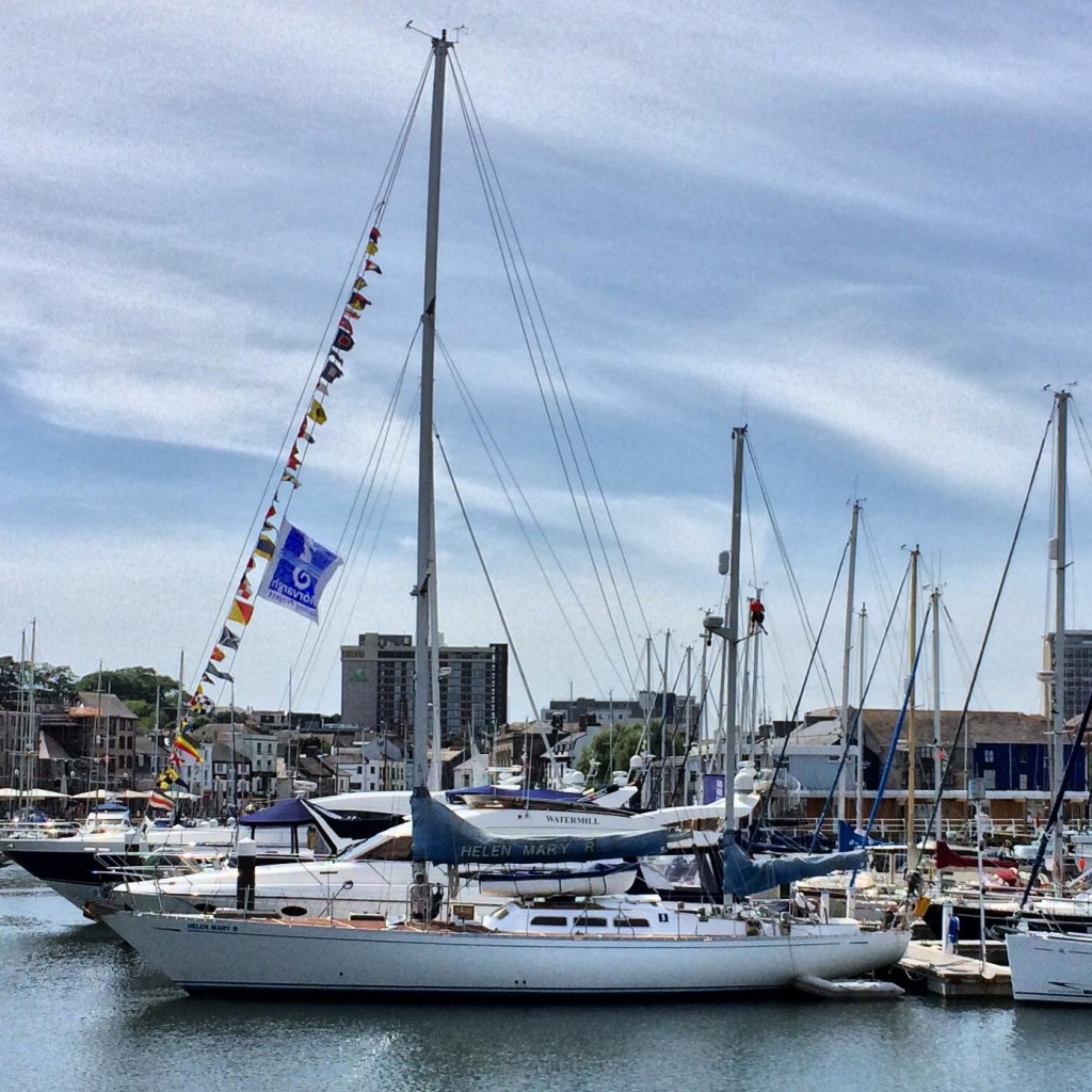 Helen Mary R berthed in Sutton Harbour marina