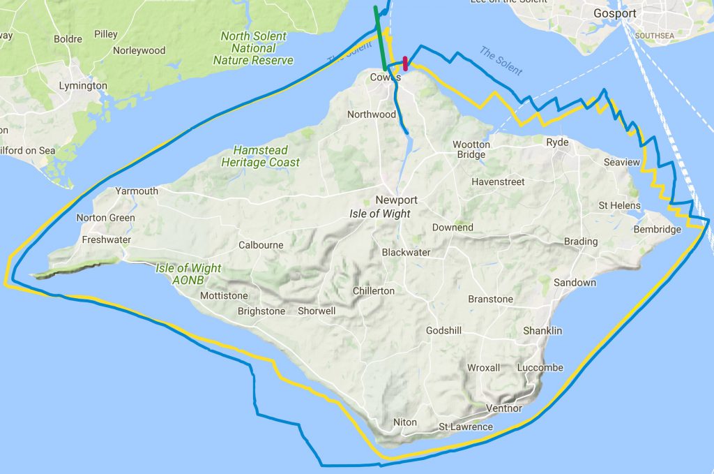 navionics race track for our round the island race