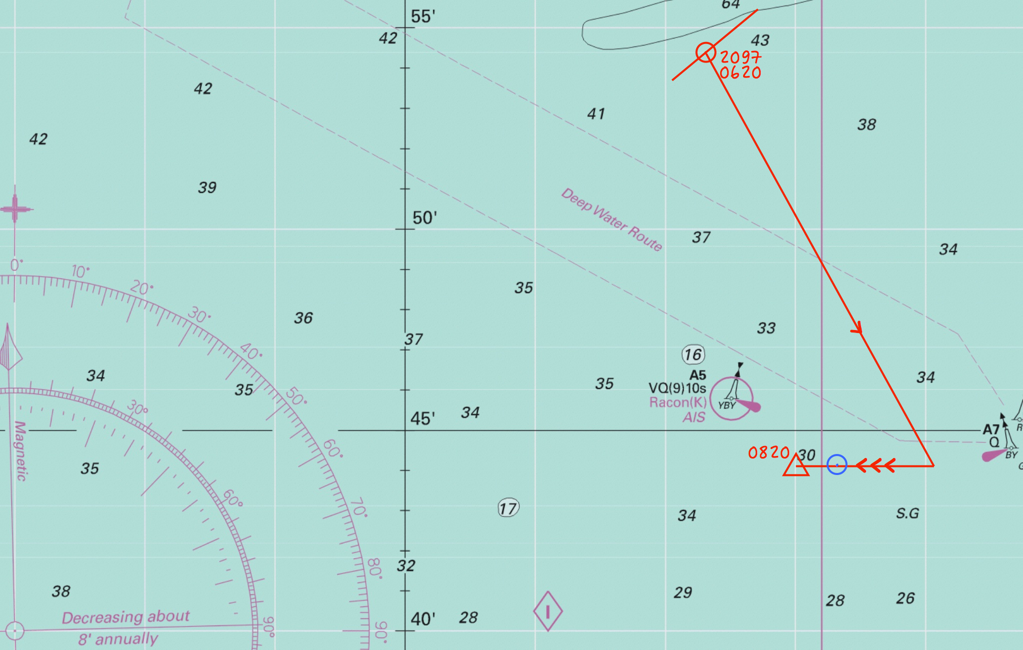 Comparing our Estimated Position with GPS fix | Blacknells At Sea